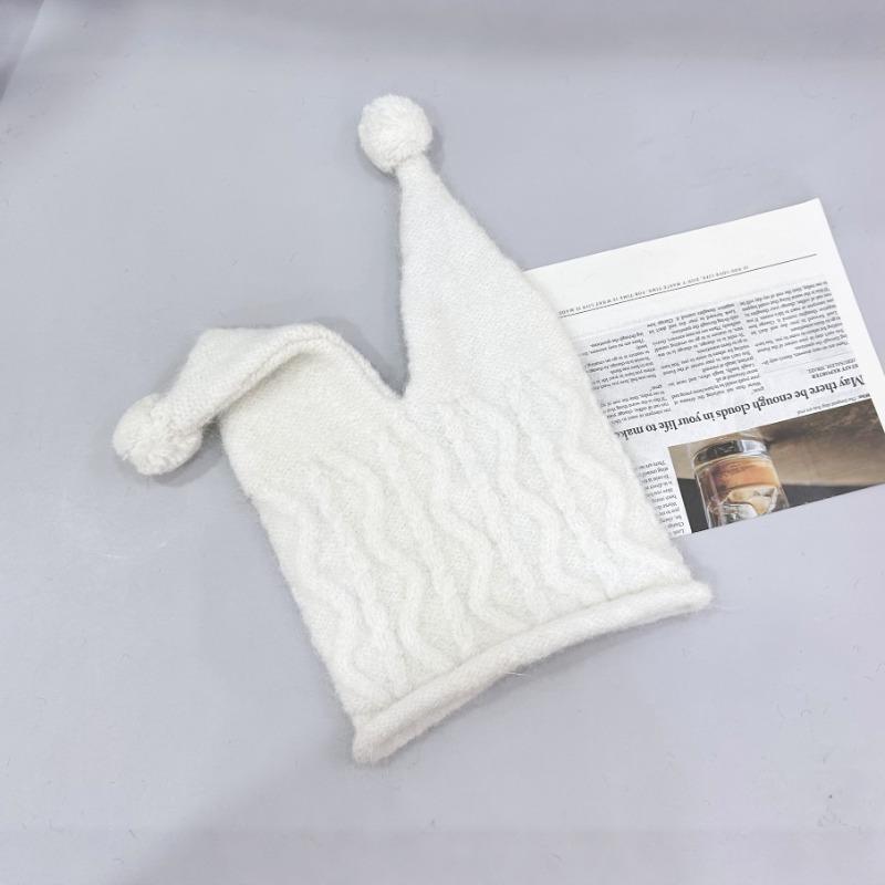 25 Early autumn new knitted hat personalized fashion cute pointed hat windproof warm wool ear protection trendy hat