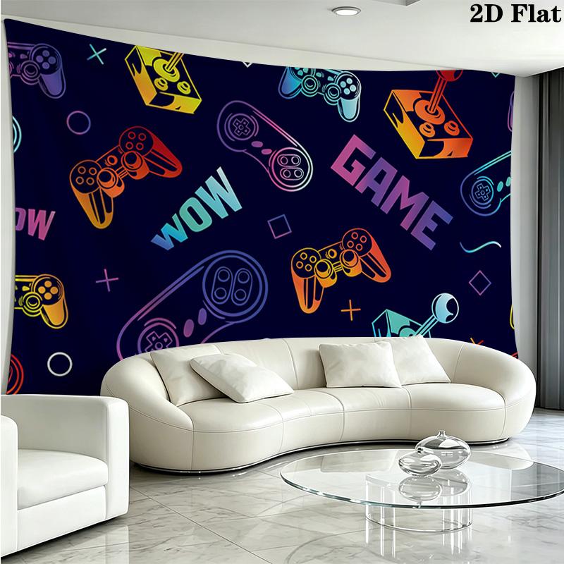 Gamer Wall Tapestry Aesthetic Wall Hanging Printed Fabric Blanket Decorative Tapestries for Bedroom Living Room Home Decor