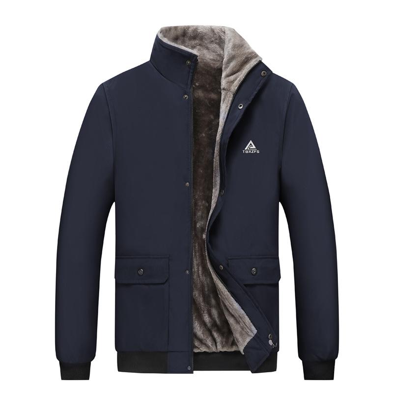 

Бархатная куртка мужская большого размера свободная и толстая куртка со стойкой воротником модная повседневная мужская одежда L