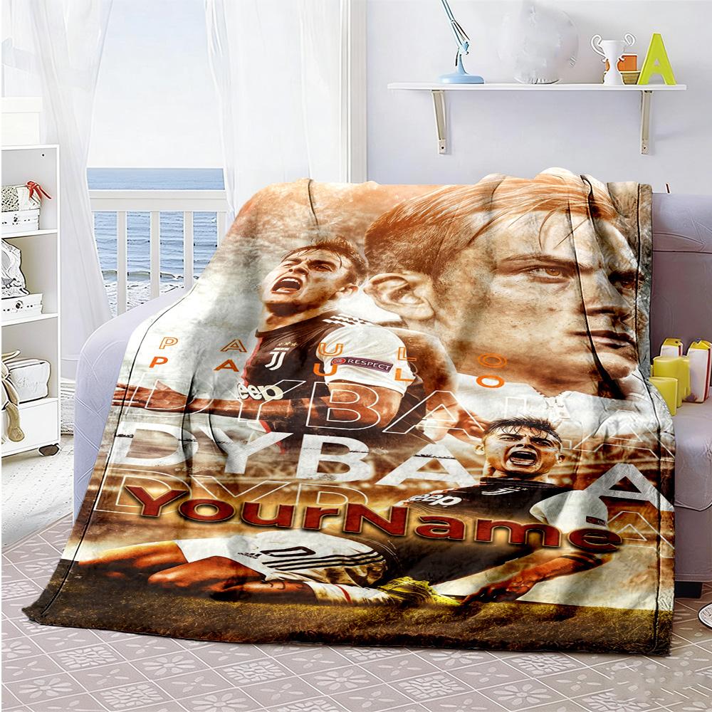 Juventus Customize Text Blanket Throw Personalized Blanket Soft & Cozy Throw For Bedding Sofa Livingroom Bed Four Seasons Multipurpose