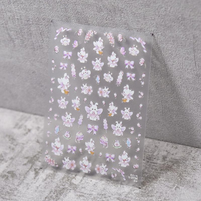 

Cute Spring Flower Bunny Nail Sticker Tomoni Relief Best Selling Japanese Style Nail Sticker Cartoon Nail Beauty Ornament Chunhua Bunny 2734((Thin and tough))