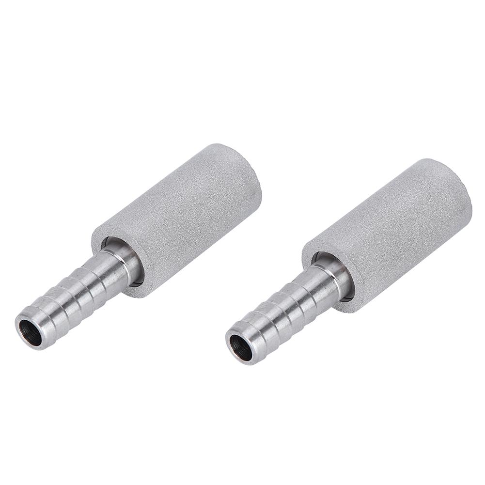 2Pcs 0.5 Diffusion Stone Stainless Steel Aeration Stone with 1/4 Inch Outer Diameter Barb