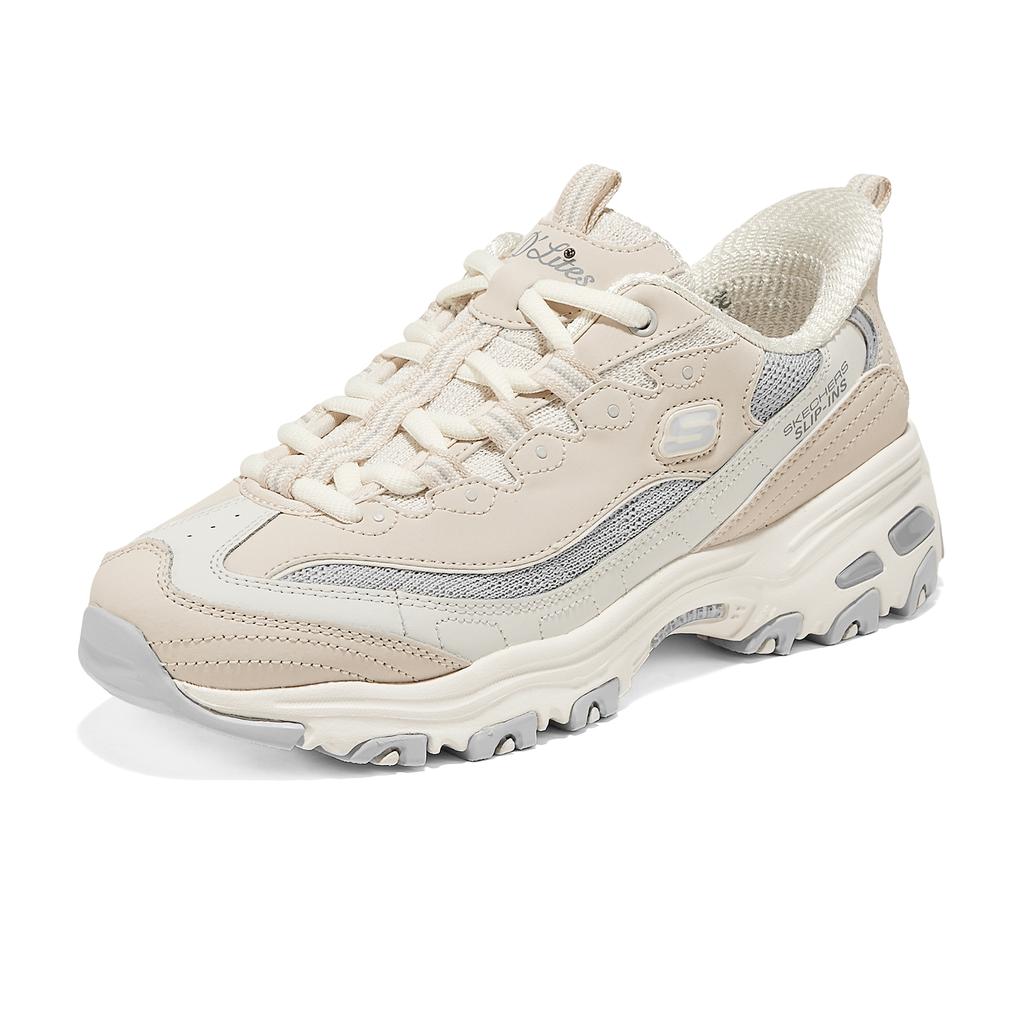 Skechers DLites 1.0 - Smooth Nostalgia Comfortable Soft Low-Top Casual Shoes Women Sneakers Beige 150537-NTGY