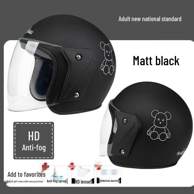 3C Certified Unisex Electric Vehicle Helmet: All-Season, Anti-Fog, Warm, Safety Half Helmet