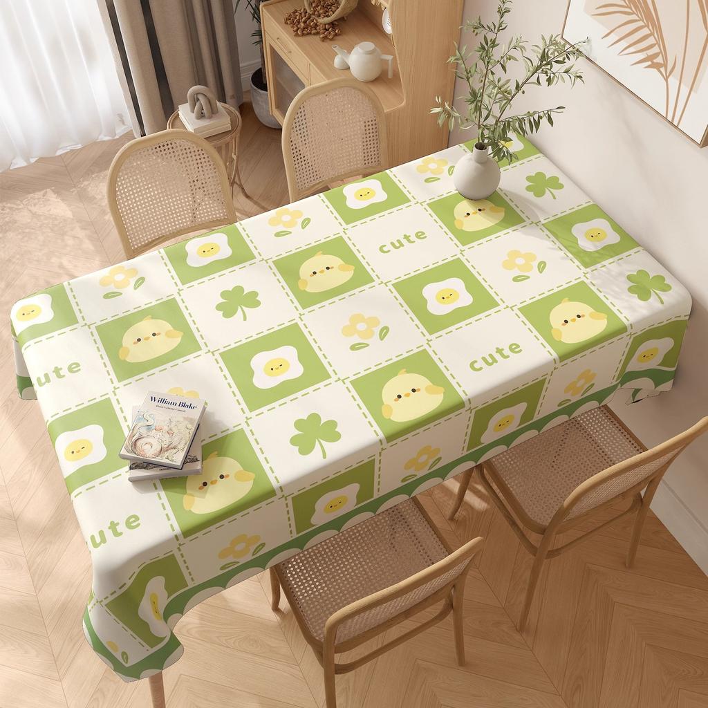 Masa Örtüsü Su Geçirmez ve Yağ Geçirmez Kalıcı PVC Yemek Masası Masa Örtüsü Küçük Taze Çizgi Film Masa Örtüsü Dikdörtgen Sehpa Masa Örtüsü