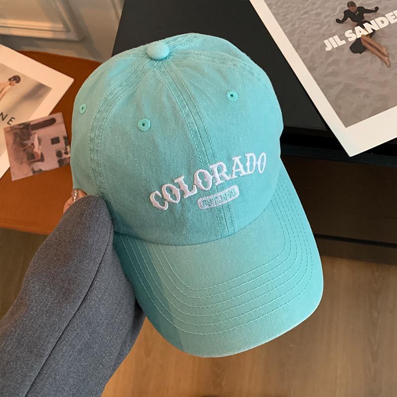 Embroidered Colcrado Letter Wide Brim Baseball Cap For Women Protection Sun