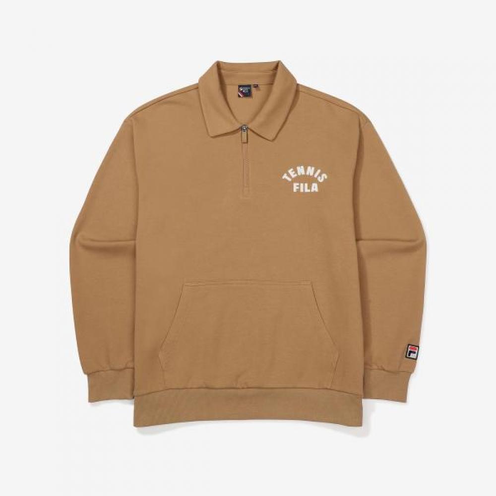 Fila Half Zip Collar Sweatshirt Camel/90