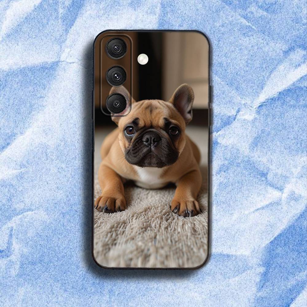 F-French B-BulldogS Dog Phone Case For Samsung S 25,24,23,22,30,21,10,9,Ultra,Plus,Lite,FE,4,5G Black Soft Case
