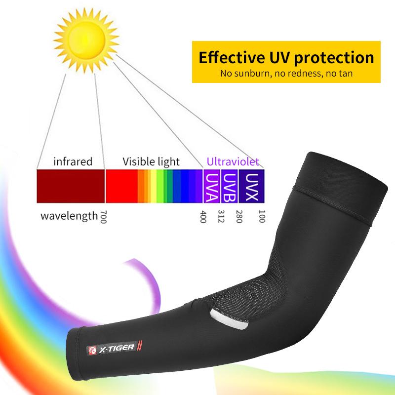 X-TIGER Breathable Arm Sleeve UV Protection Quick Dry Cycling Sport Ice Fabric Sunscreen Bands Elbow Pad Fitness Arm Sleeve