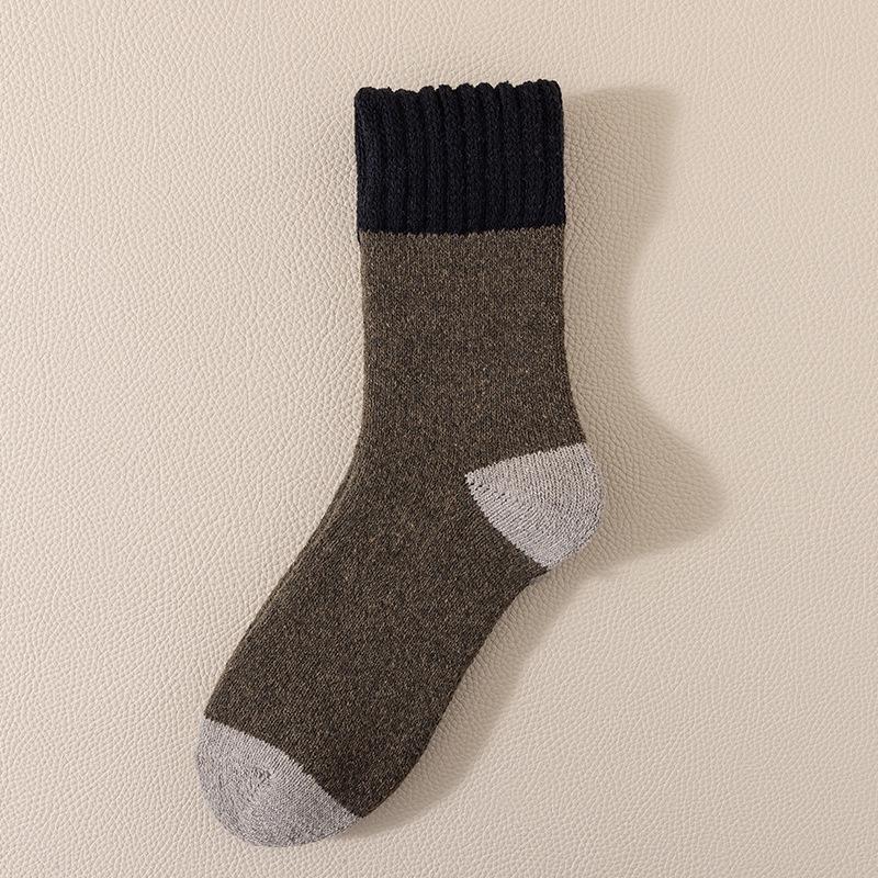 Meias Masculinas Super Grossas de Lã e Caxemira até o Meio da Panturrilha - Quentes para o Inverno, Acima do Joelho, Mais Veludo para Idosos