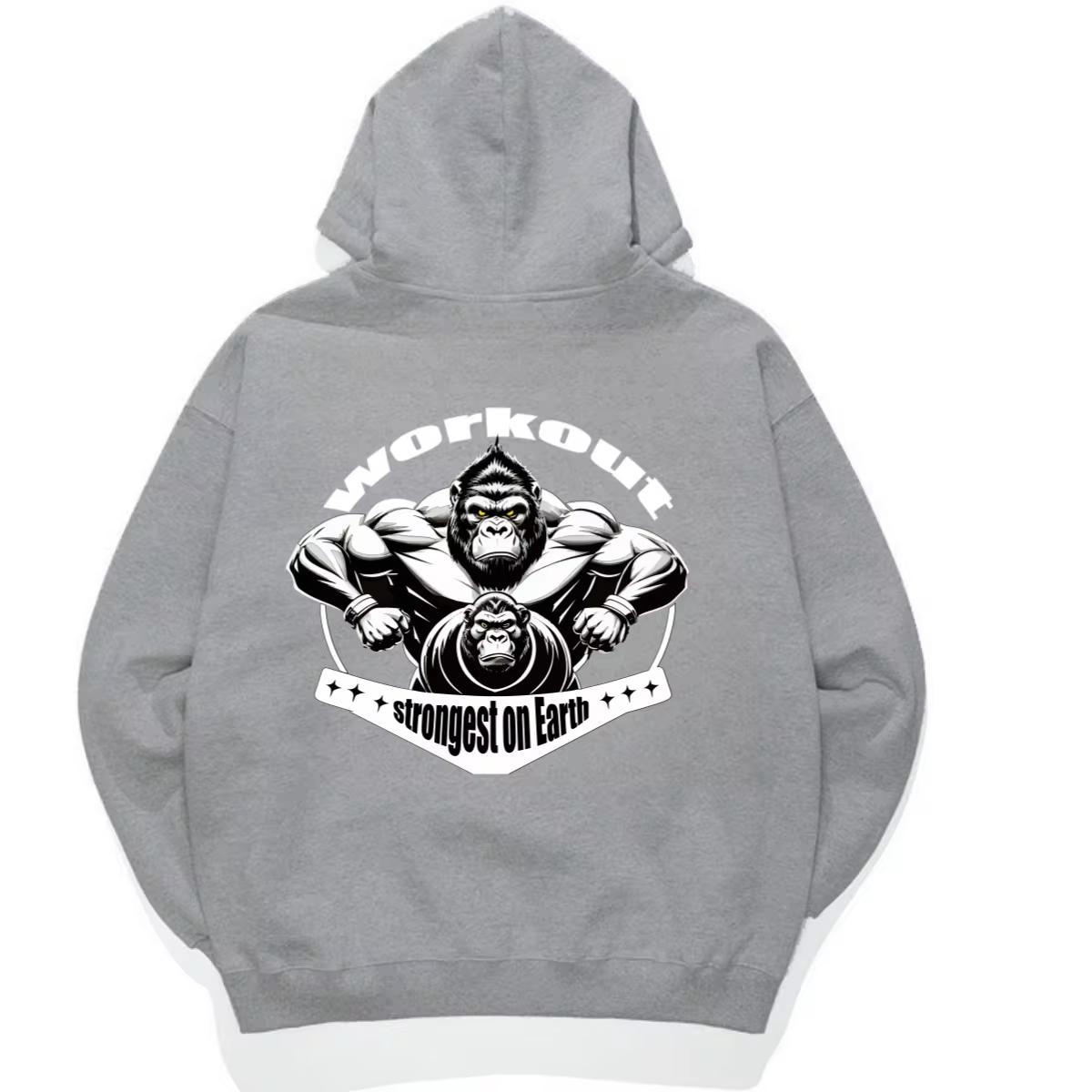 

Summer fashion Men s pure cotton Gym Pullovers Fitness Sweatshirts Man Workout Hoodies Gorilla Bodybuilding Casual Coat 3XL