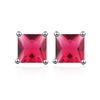 Korean Luxury Copper-Plated Zircon Square Earrings - European & American Cross-Border Piercing Studs