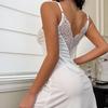 Summer 2025 Deep V Lace Ice Silk Nightgown - Sensual & Sleek Women's Pajamas