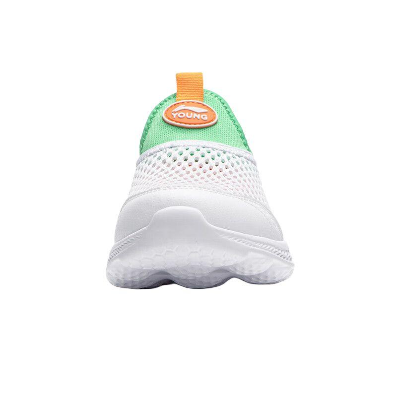 Li Ning Kids Comfortable Versatile Low-Top Casual Shoes Kids sneaker White Green YKCU088-5
