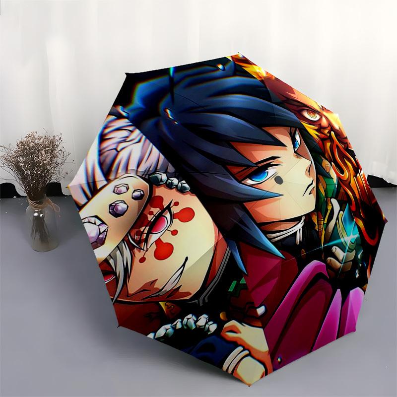 1pc Outdoor Umbrella with Anime Characters - Automatic Opening/Closing, Portable 3-Fold Design, 8-Rib Iron Frame - Perfect Gift for Fans, Travele
