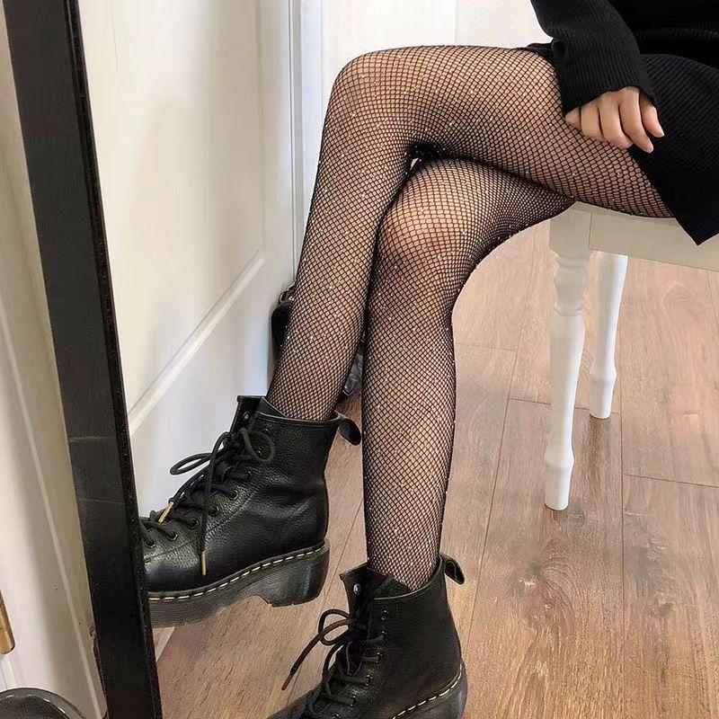 Pure White Fishnet Stockings Purely Desired Girl Hollow Out Pantyhose Women'S Sexy Big Fishing Net Tights Japanese Lolita Socks