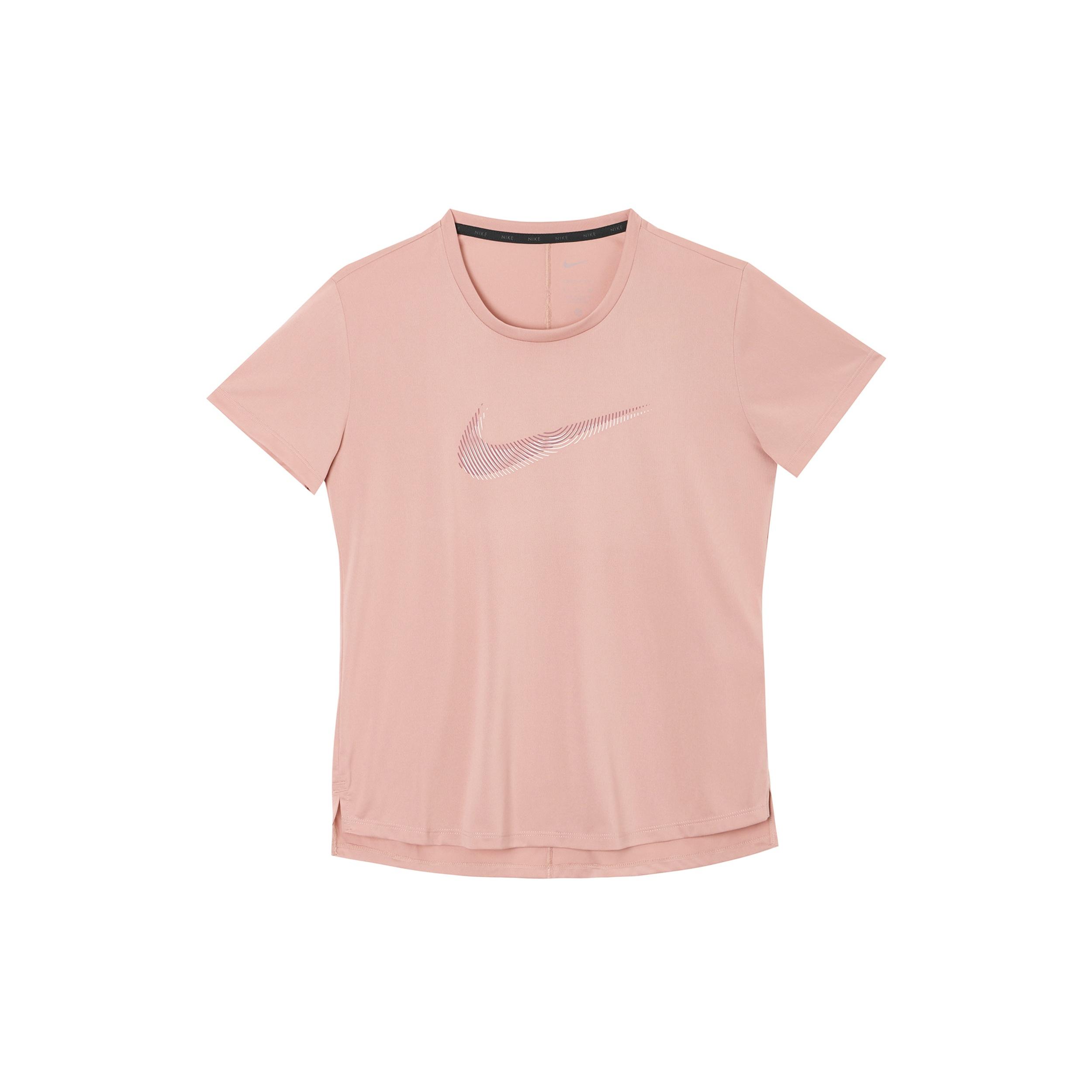 (WMNS) Nike Dri-FIT Swoosh Short-Sleeve Running Top  Red Stardust Fierce Pink  Women s FB4697-618 S
