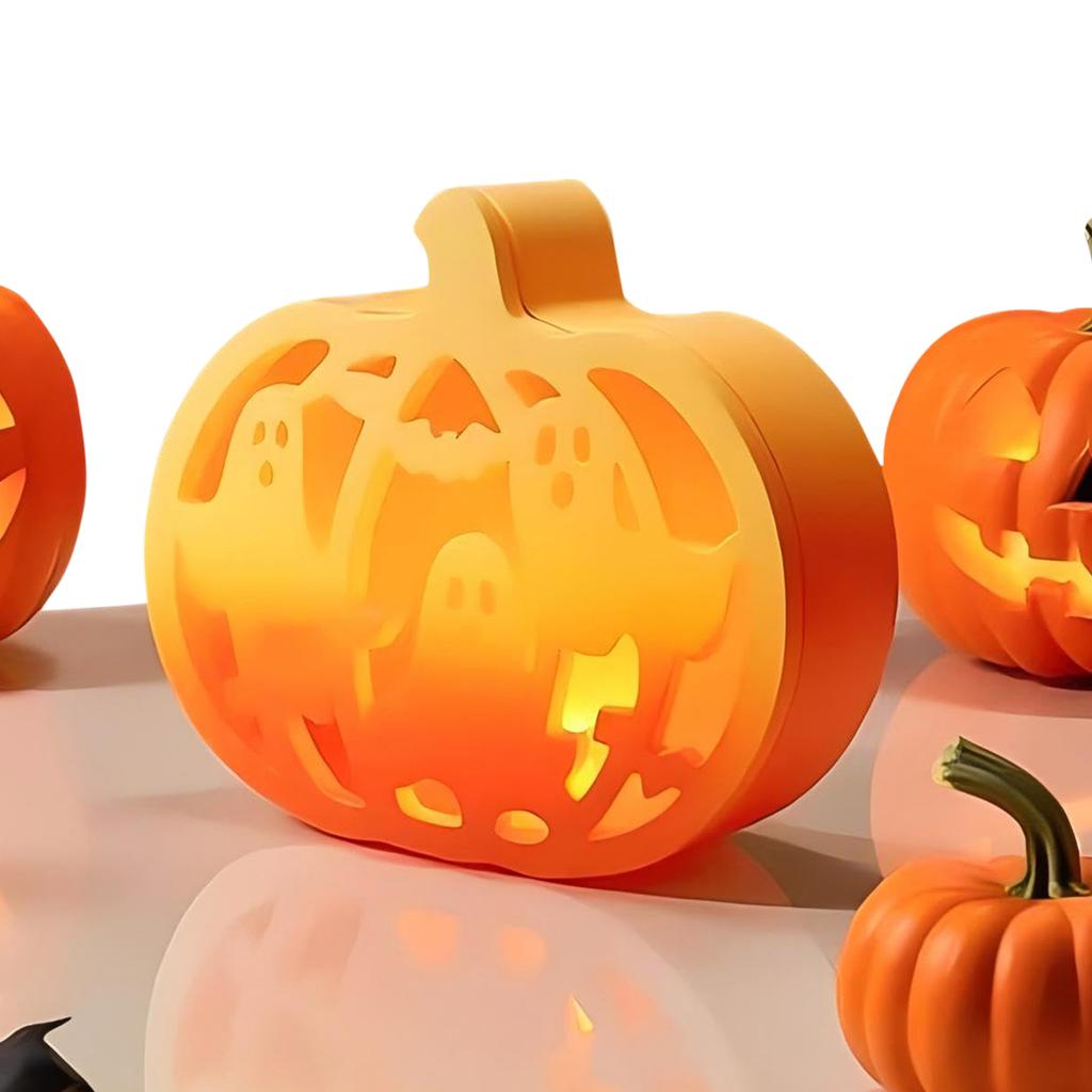 4 Pieces Halloween Pumpkin Silicone Molds DIY Tea Light Holder Casting Molds Plaster Molds for Home Crafts
