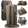 Para iPhone 14 Pro Max Funda CASEME C39 Cartera con Cremallera Bloqueo RFID Tapa de Cuero con Soporte y Correa - B