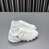 Leather mesh Forrest Gump shoes women's 2025 summer new round head thick sole thin breathable cowhide casual sports shoes tide