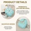 PATIKIL Women's Mini Backpack Keychain, Creative and Cute Flower Rhinestone Pendant Bag PU Leather Key Ring, Makeup Key Card Data Cable Organizer