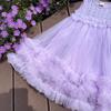 Girls' Sleeveless Korean-Style Tulle Dress with Bow