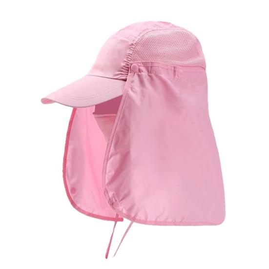 

Рибальський капелюх Захист від сонця Широкі поля Дихаючий сітчастий дизайн Капелюх від сонця з пелериною Для активного відпочинку Велосипедний сонцезахисний капелюх рожевий