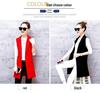 Women's Slim Fit Double-Breasted Vest with Shoulder Pads - Mid-Length, Sleeveless, Red or Black, Korean Style, for Spring and Autumn