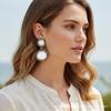 DIGADAGU Alloy Resin Color Contrast Geometric Dangle Earrings New Simple Exaggerated Earrings Women's Party Zircon Accessories