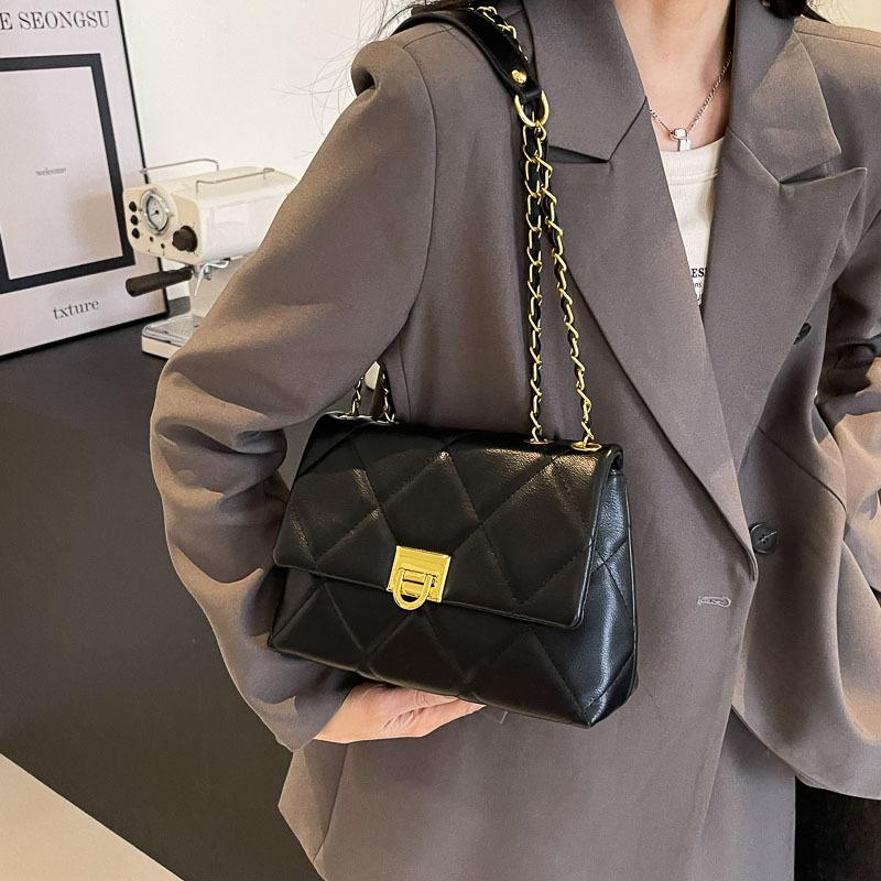 New Fashionable Simple Niche Design Rhombus Chain Bag Versatile Single Shoulder Oblique Span Women's Bag
