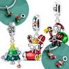 Shiny Christmas Tree Stocking Gift Red Christmas Pendant Bead Fit Bracelet Originalcopper Diy Accessory Set Women Jewelry
