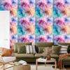 Wallpaper Ink blue, turquoise, purple and powder pink 50x1000