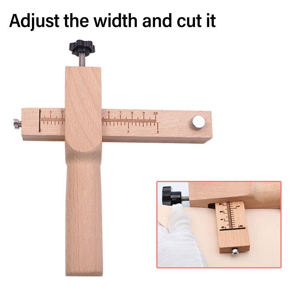 Device Leather Craft Tools Wooden Strip Cutter Adjustable Leather Strap Cutter Leather Cutting Tool