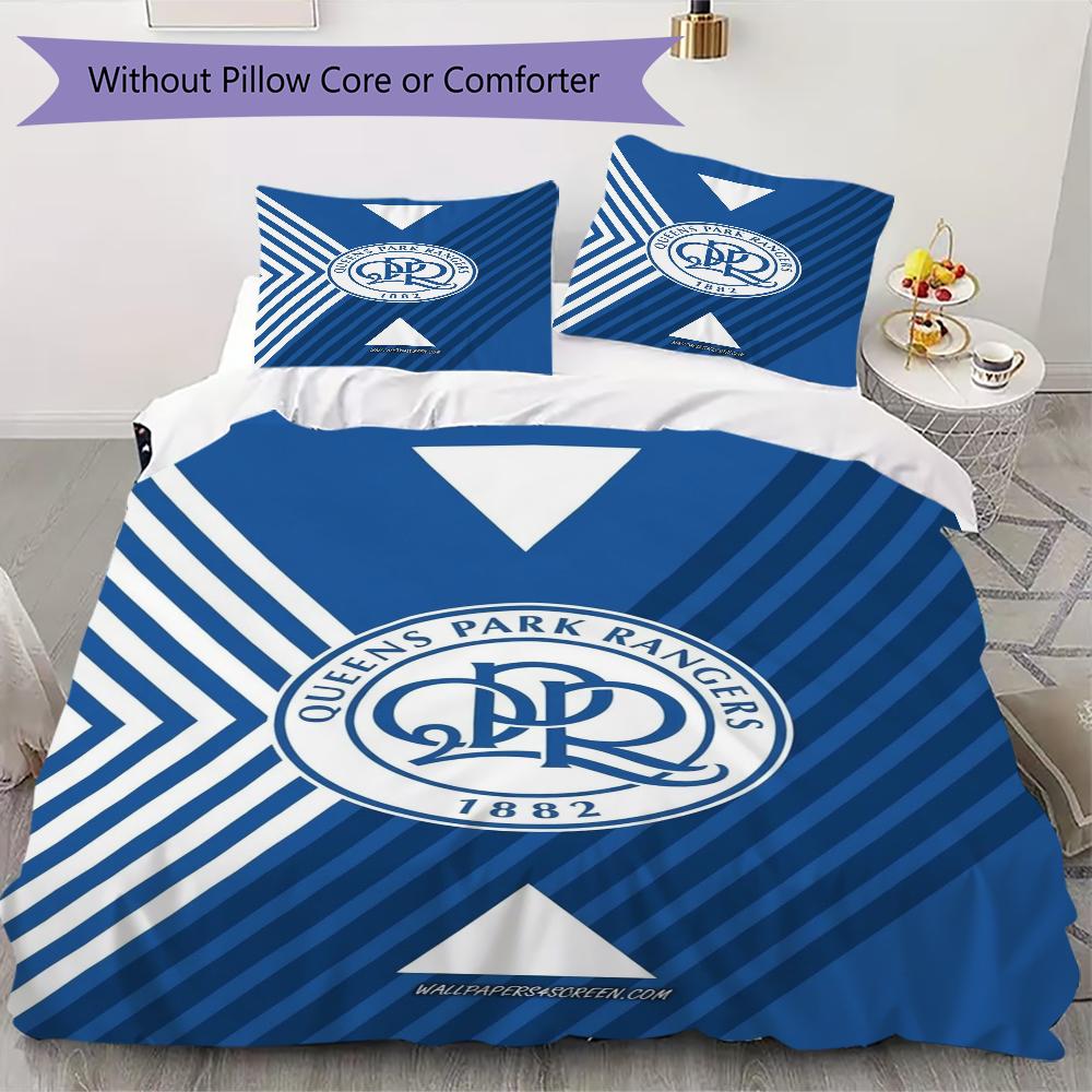 Queens Park Rangers Fc Pattern Bedding Uilt Set Uilt Cover Pillowcase Home Decoration Birthday Gift (1 * Duvet Cover + 2 * Pillowcase Without Core)