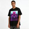Dark Style Purple Pattern Demon Girl Group Print Top Trendy Niche Design Casual Streetwear T-Shirt Pure Cotton T-shirt