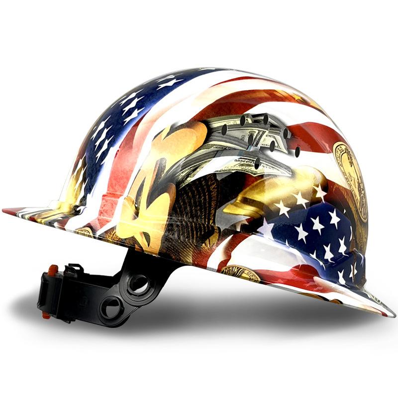 LOEBUCK GM850 ANSI Certified Carbon Fiber Full-Brim Safety Helmet Anti-Collision Hard Hat for Construction and Industrial Work