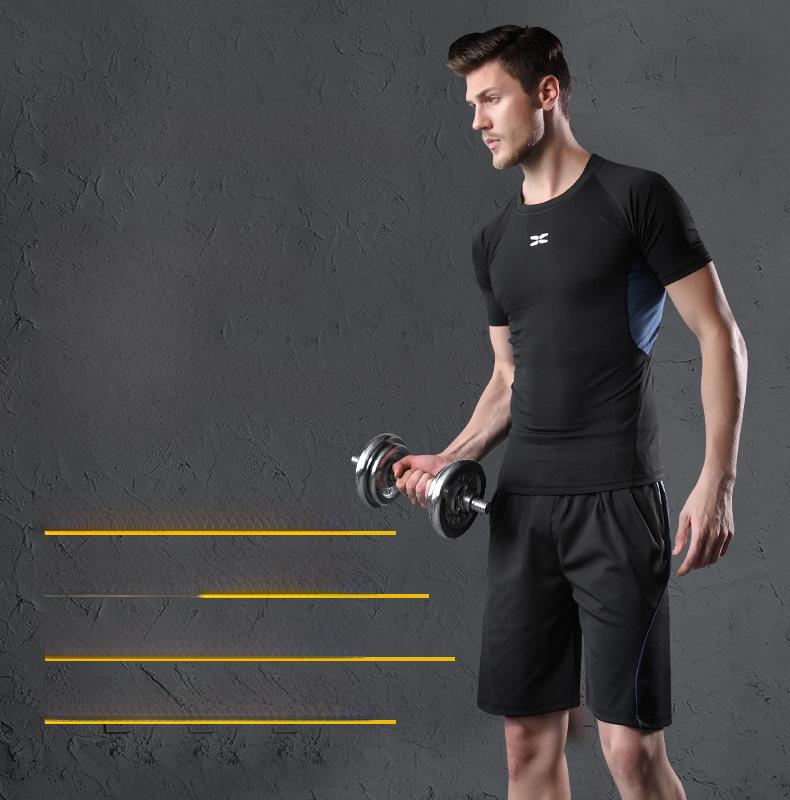 Men's Casual Fitness Running Suit: Shorts & Short-Sleeved Tights for Yoga & Training