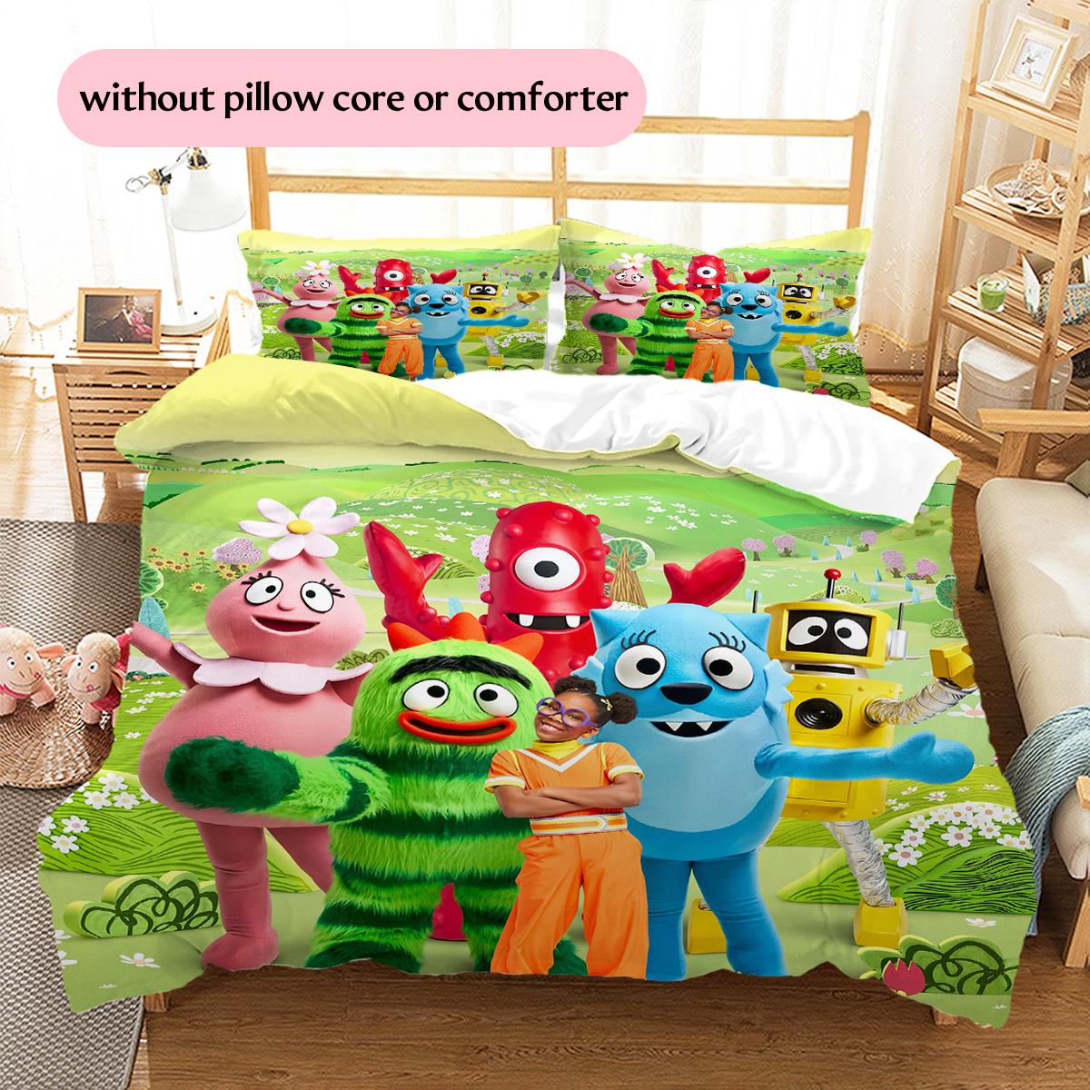

Yo Gabba Gabba! Pattern Bedding Quilt Set Home Decoration Gift (1 * duvet cover + 2 * pillowcase without core) 240x220cm