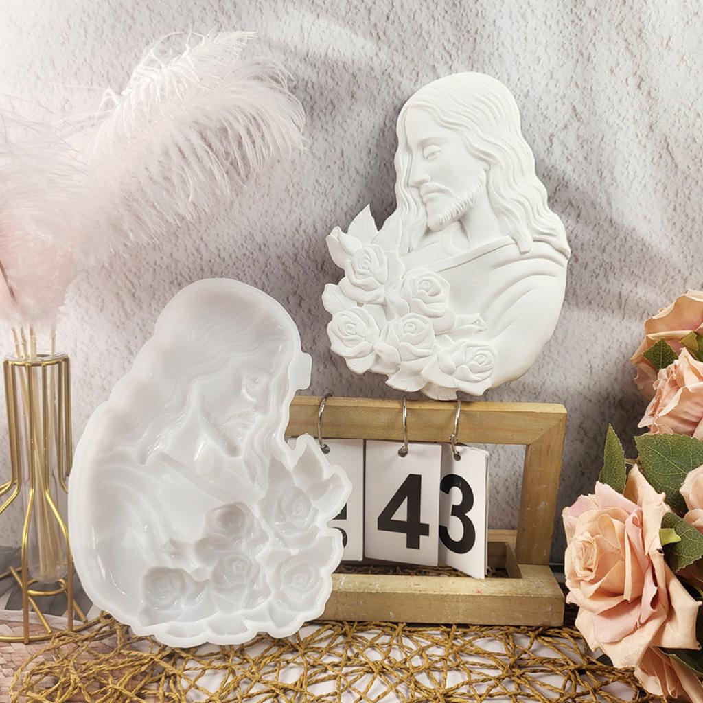 3D Sturdy Silicone Christ Mould for Candle Making Supplies and Soap Crafting Ornament Heat Resistant and Food Grade