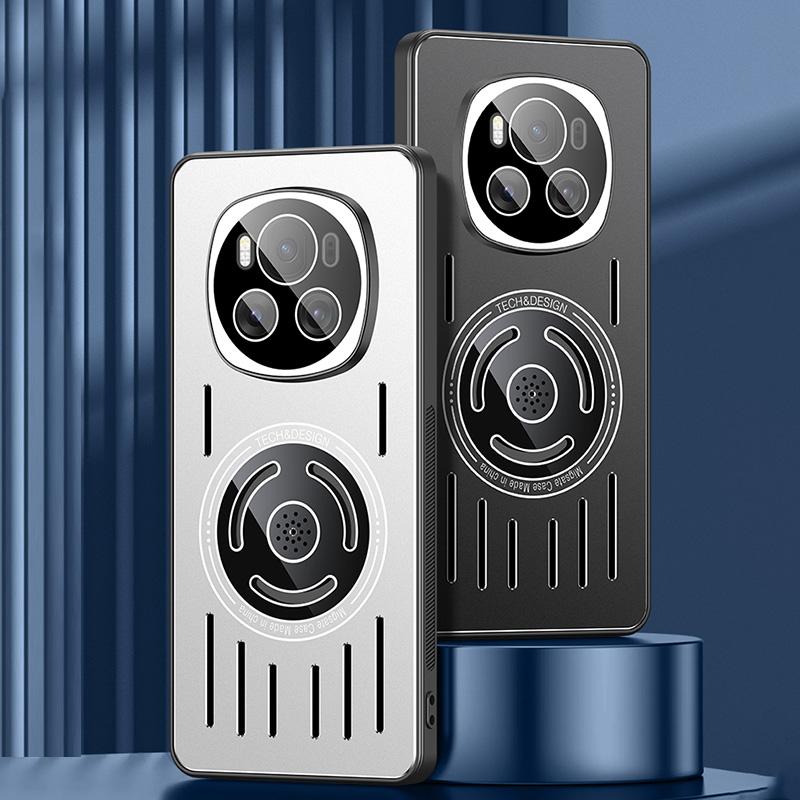 Pro Honor Magic6 Pro 5G Magnetický kryt na telefon TPU+Kovový plášť pro odvod tepla Vestavěná fólie na objektiv