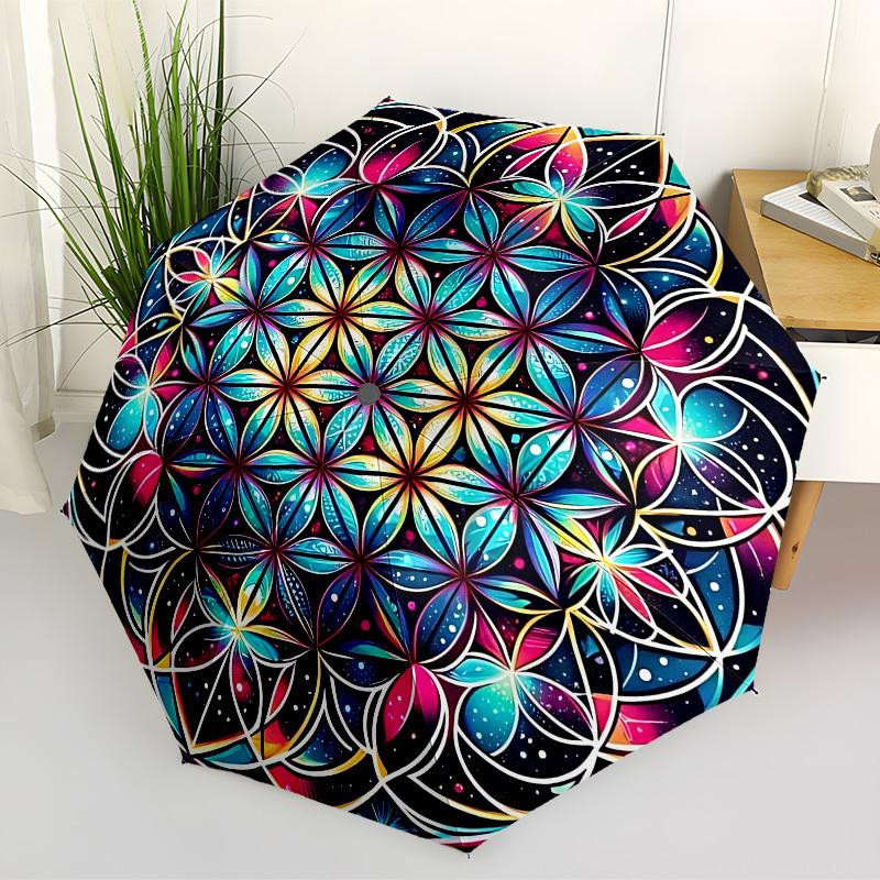 

1pc Sacred Geometry Automatic Open/Close Umbrella, Folding Compact Umbrella with Lightweight Design for Women/Menyy251028221