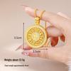 Ancient Gold Sand Eight-Treasure Compass Blessing Necklace - Chinese Retro Copper Alloy Jewelry