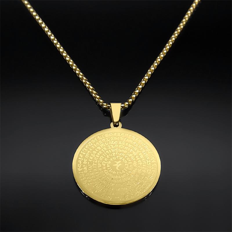 Buddhists Shurangama Mantra Pendant Necklace Sutra Gift For Women Men Amulets Titanium Steel Jewelry Gifts