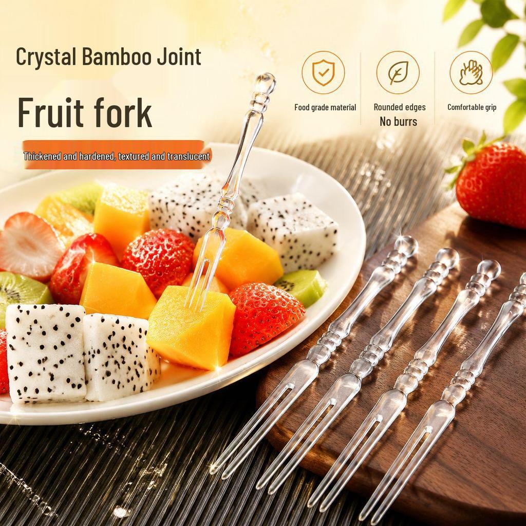 Individually Wrapped Plastic Fruit Fork Set - Disposable Dessert Skewers for Cakes, Pastries, and Bar Use