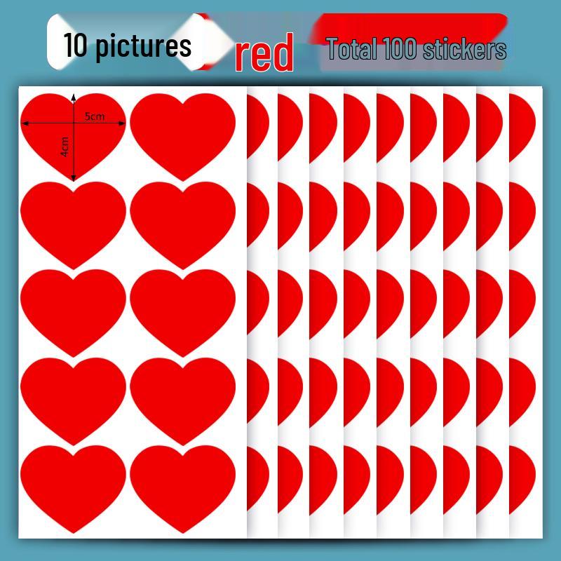 Heart-Shaped Journal & Clothing Name Labels - Writable Love Stickers for Kids  Face & Red Heart Decorations