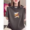 Women's Printed Round Neck Short-Sleeve T-Shirt - Stylish, Relaxed Fit, Age-Defying, Slimming, Casual Wear