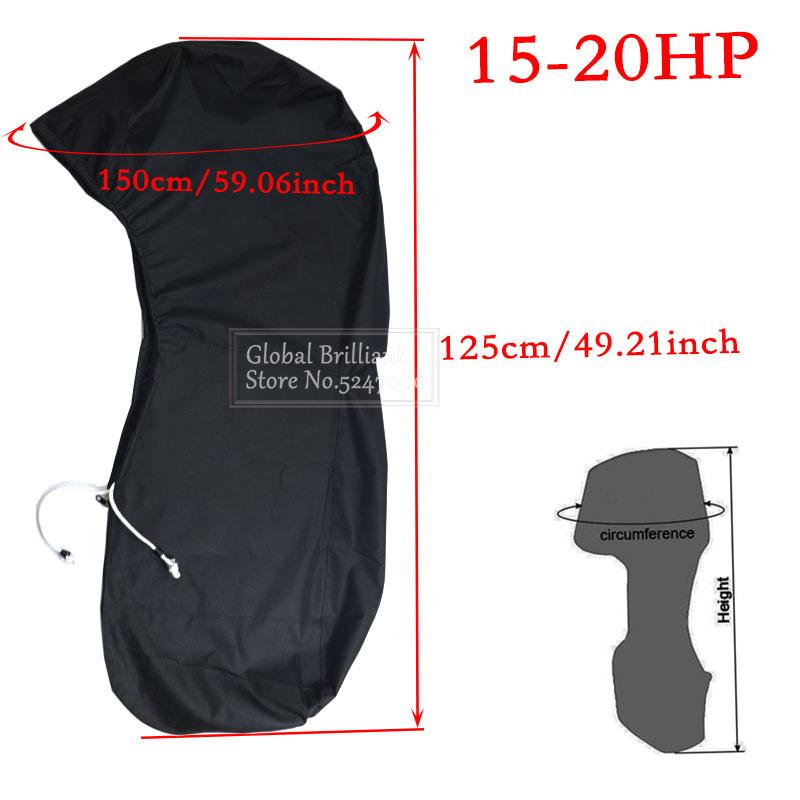 600D Boat Full Outboard Engine Motor Cover Protection Black For 6-225HP Motor Waterproof Anti-scratch Sunsh ade Dust-proof