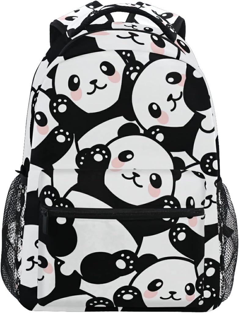 Panda Backpack For Girls Elementary School Bag Kids Bookbag Personalized Travel Daypack 3rd 4th 5th Grade Rucksack