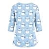 Women's Christmas Print Uniform V-Neck Scrub -Quarter Sleeve for Caregivers