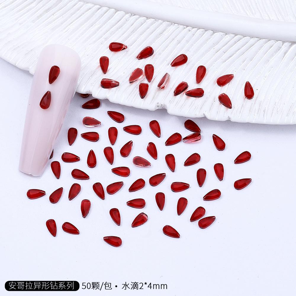 Angora Czerwony Mini Mały Płaskodenne Specjalny Kształt Diament Angora Czerwony Nowy Rok Boże Narodzenie K9 Nail Art Diamentowa Ozdoba